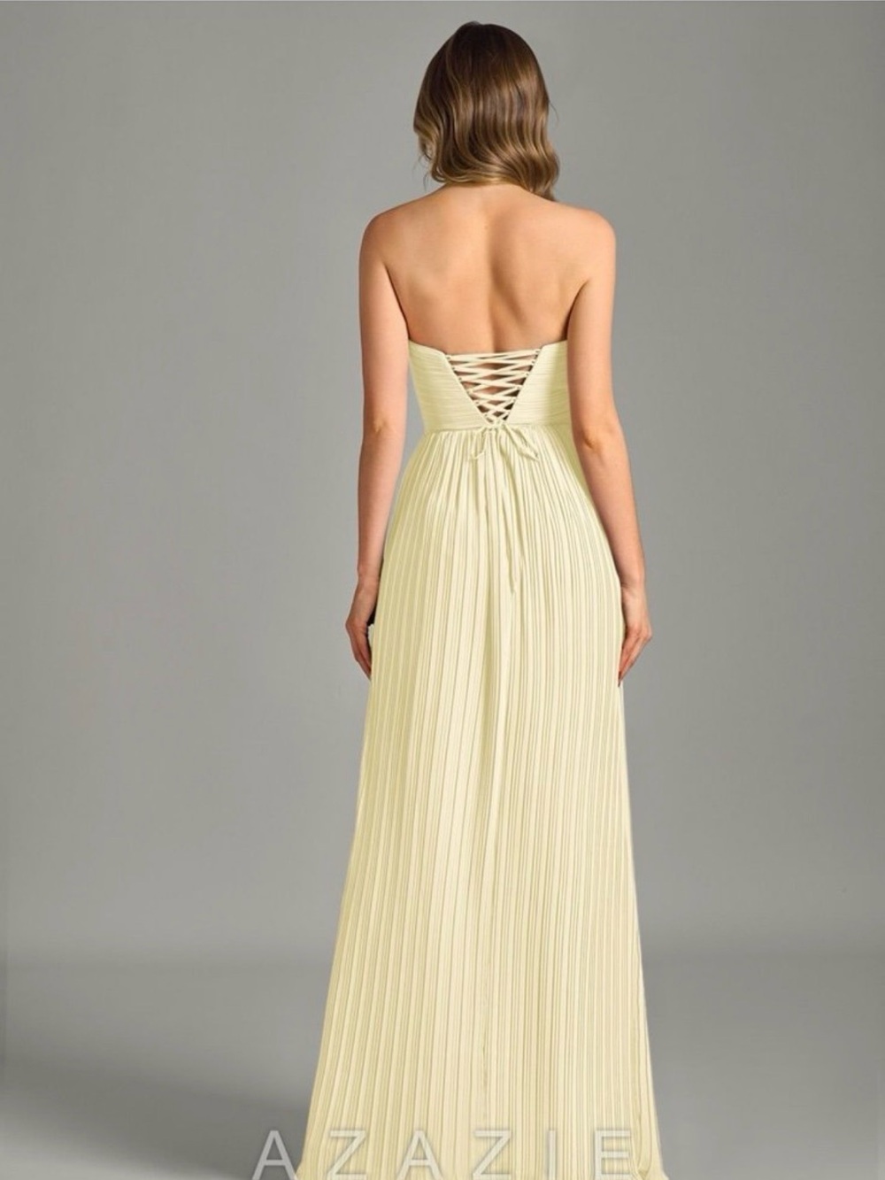 Azazie lemon sorbet Becka bridesmaid dress - Picture 2 of 2